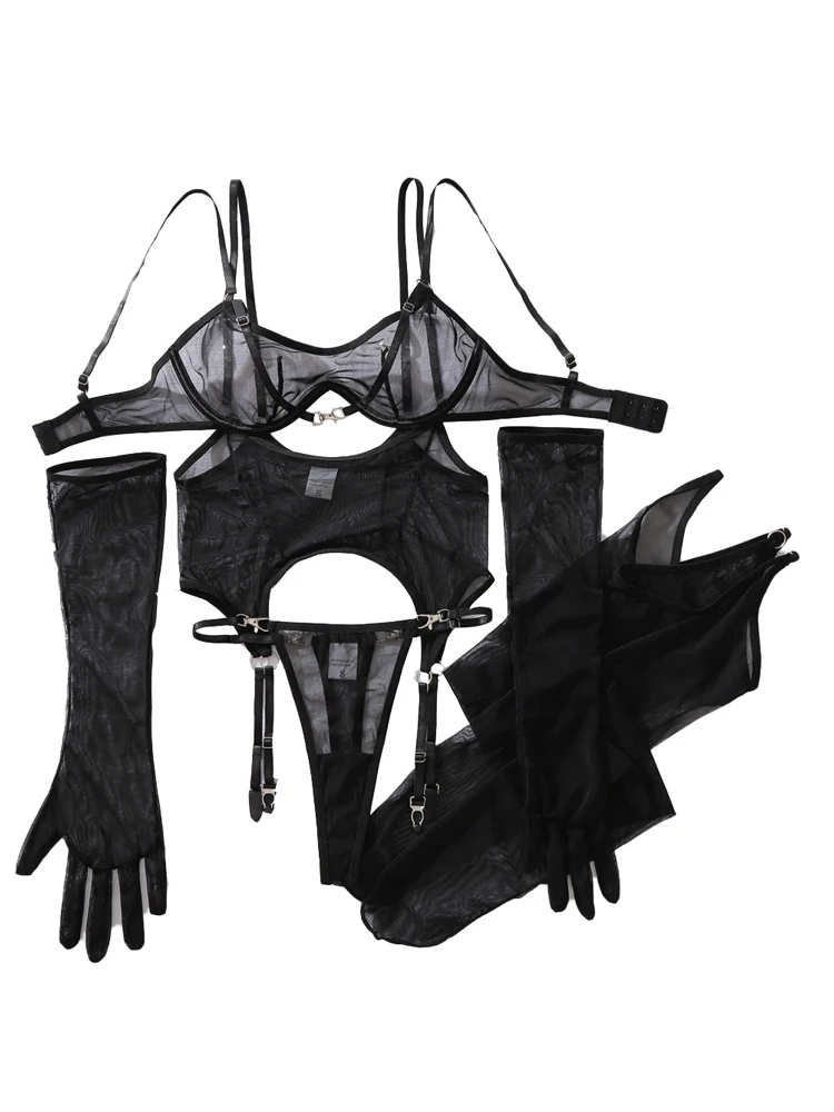 

Belamimi Sensual Sexy Female Lingerie See Through Women's Ethical Underwear Dance Girls' Clubwear Call Of The Night