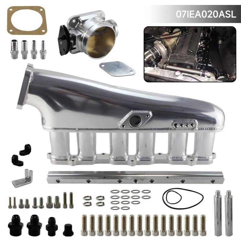 Intake Manifold Kit Throttle Body 90mm Fuel Rail For 1JZ-GTE VVTi Toyota Crown Black/Silver