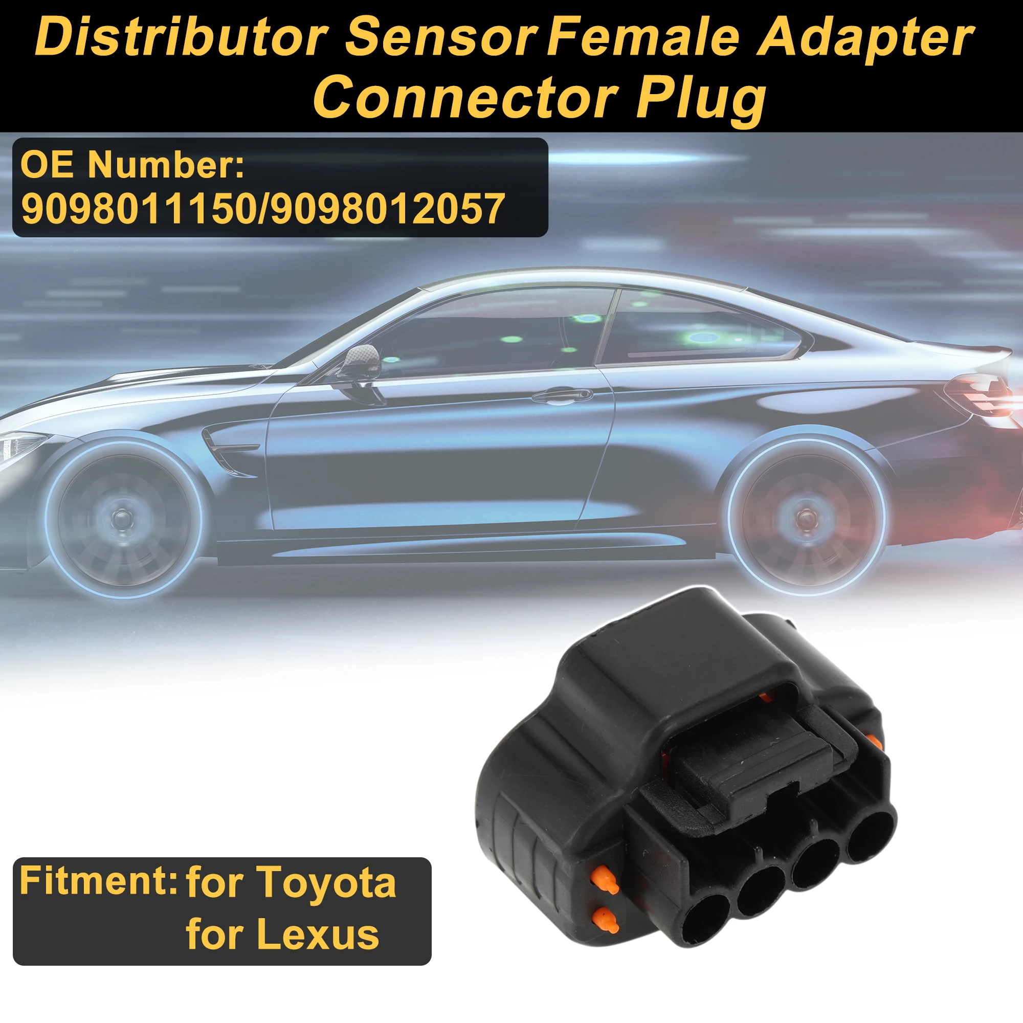 UXCELL 1 Pc 4 Pins Distributor Sensor Connector Plug for Toyota No.9098011150