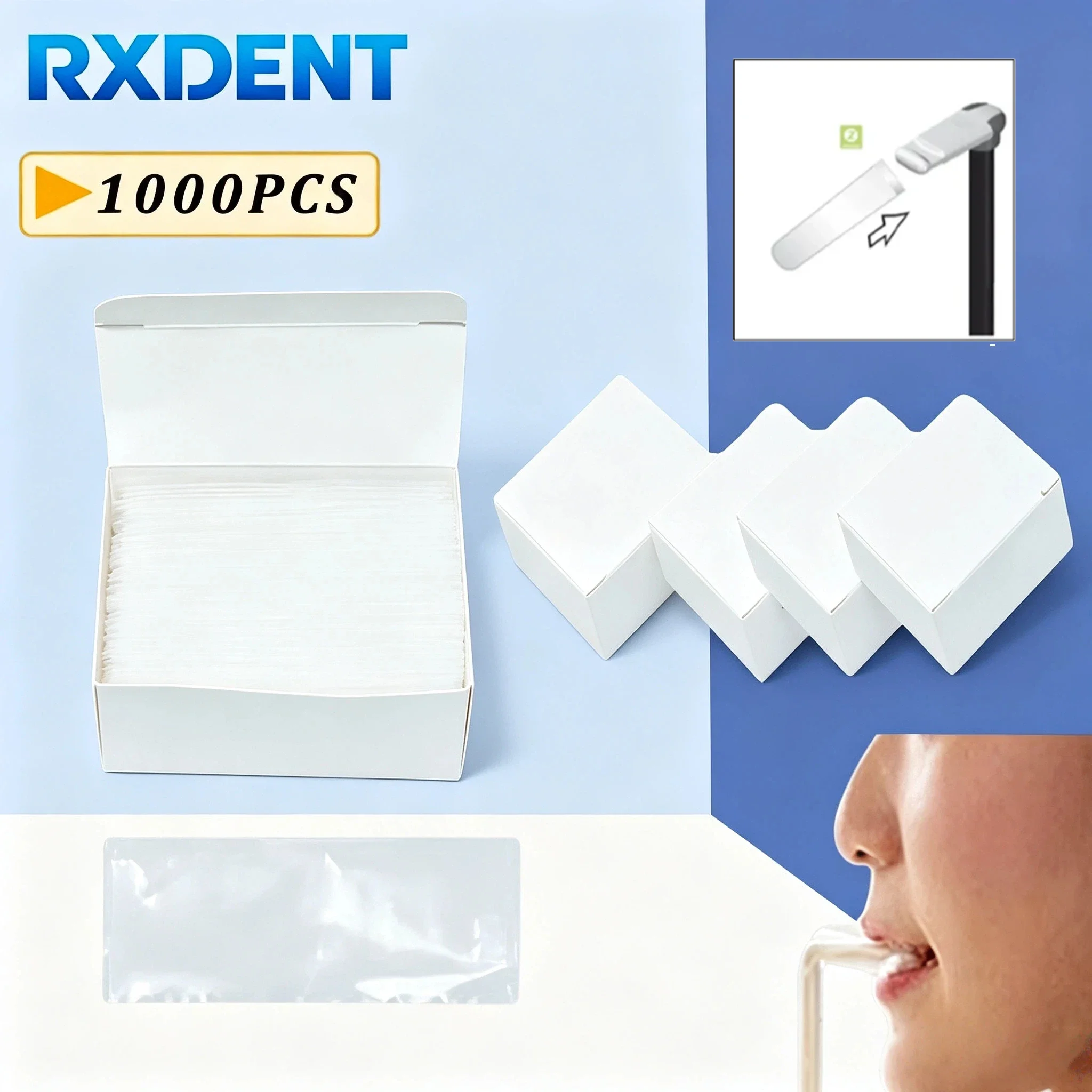 1000Pcs/Set Dental Panorama Bite Block Cover Sleeves for Dental Film Instrument Protective Film Disposable Dental Products