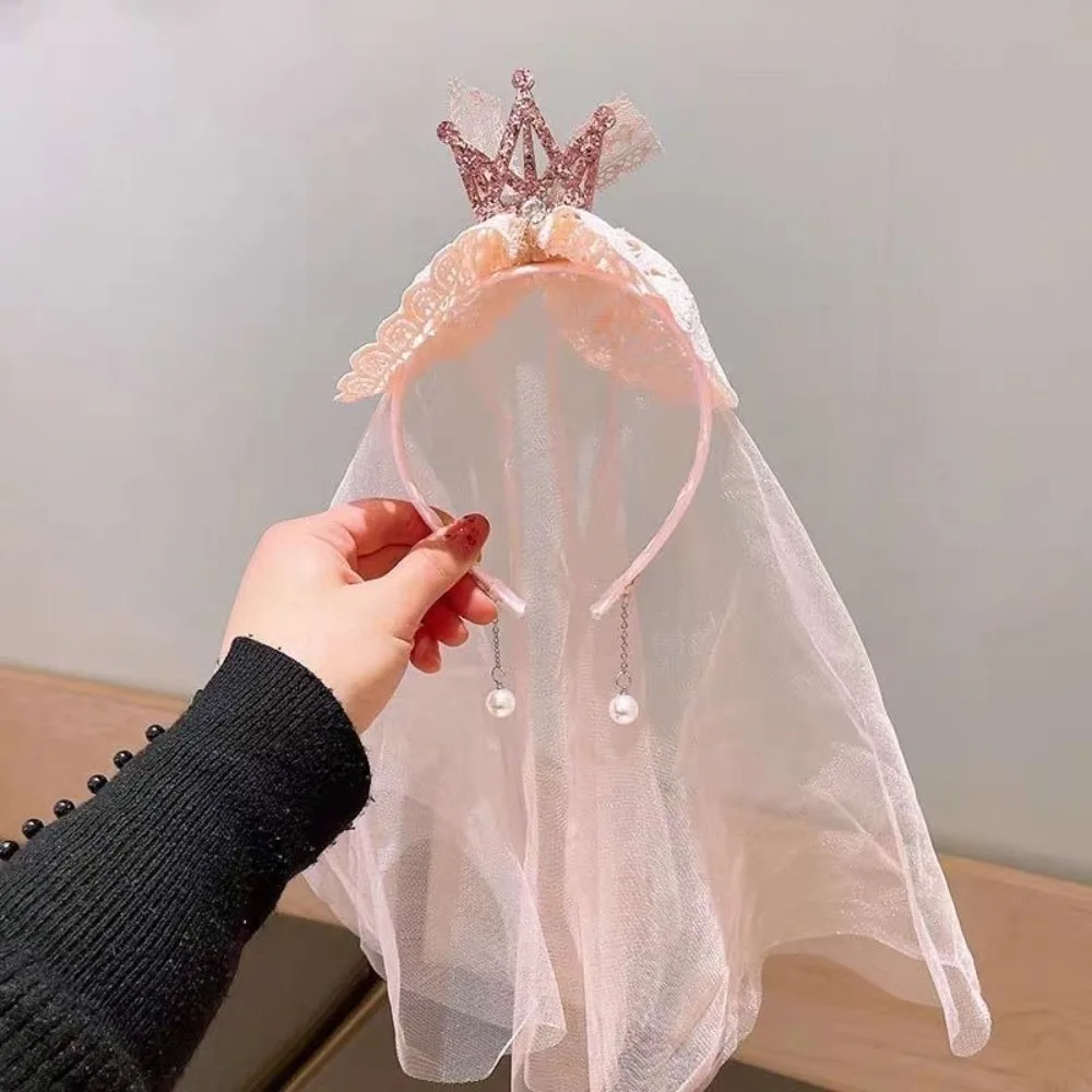 

Simple Mesh Birthday Hairband Crown Gauze Happy Birthday Headband Korean Style Photo Props Girls Hair Hoop Party