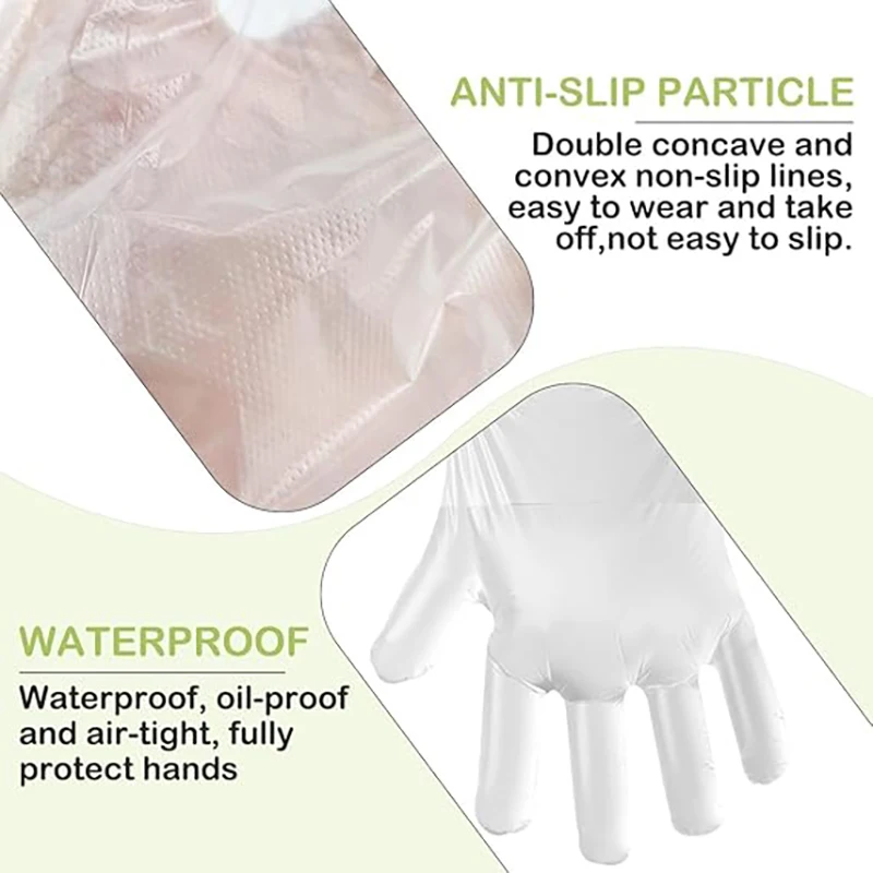

Disposable PE Gloves - Individually Wrapped Plastic Food Service Gloves for Barbecue, Catering & Takeout gloves