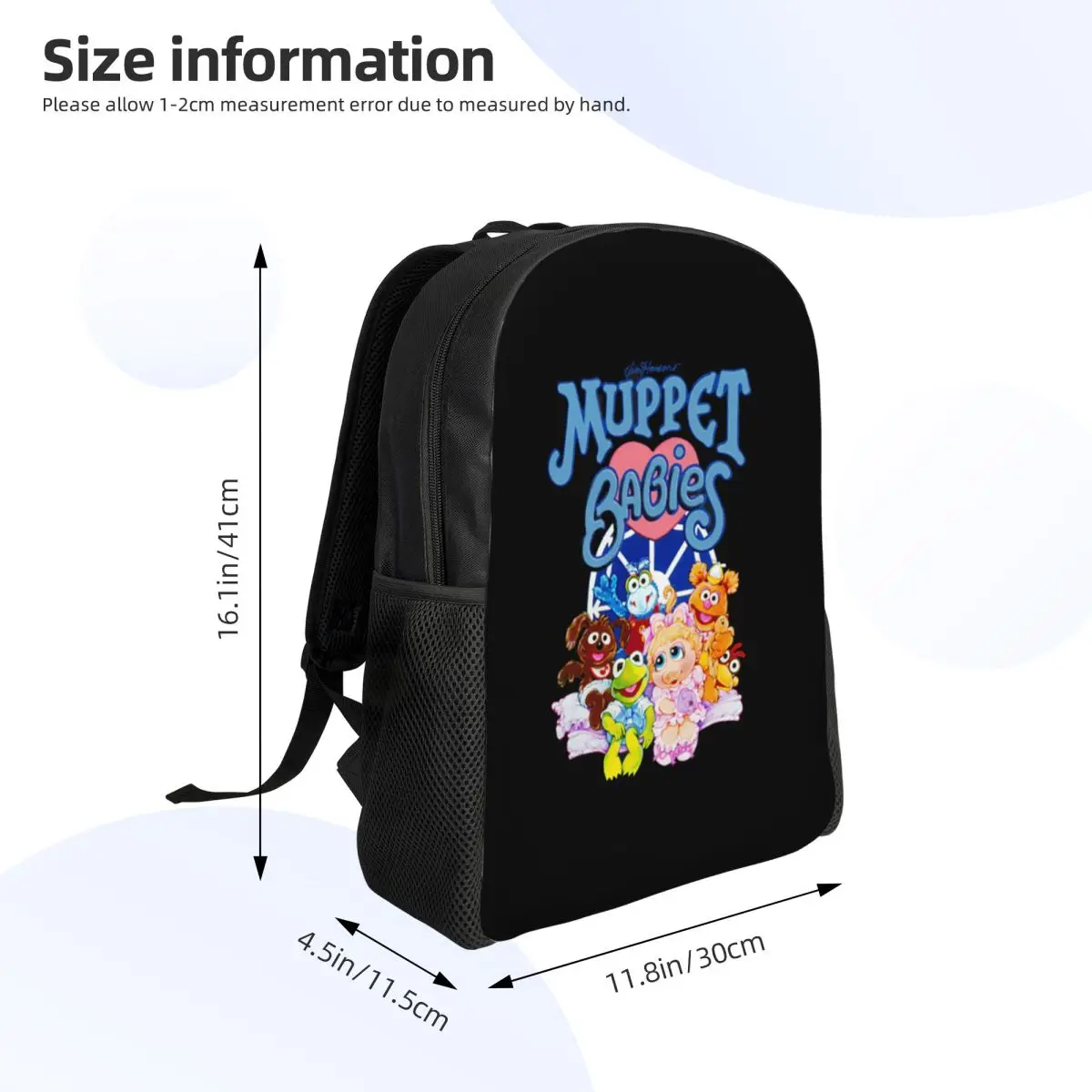 Muppet Babies Student Backpack School Bag Hiking Travel Daypack for Men Women Fashion Bookbag Shoulder Bags