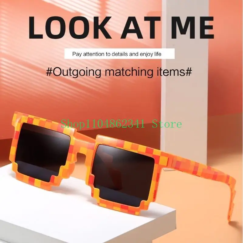 5ASD نظارة شمسية الفسيفساء Y2K Thug Life نظارات شمسية مضحكة نظارة شمسية UV400