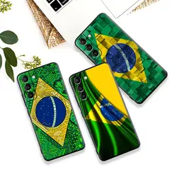 Brazil Flag Silicone Case For Samsung S23 Ultra S24 5G S21 S20 FE Back Cover Galaxy S22 s23 S24 S10 Plus Case Brazilian Football