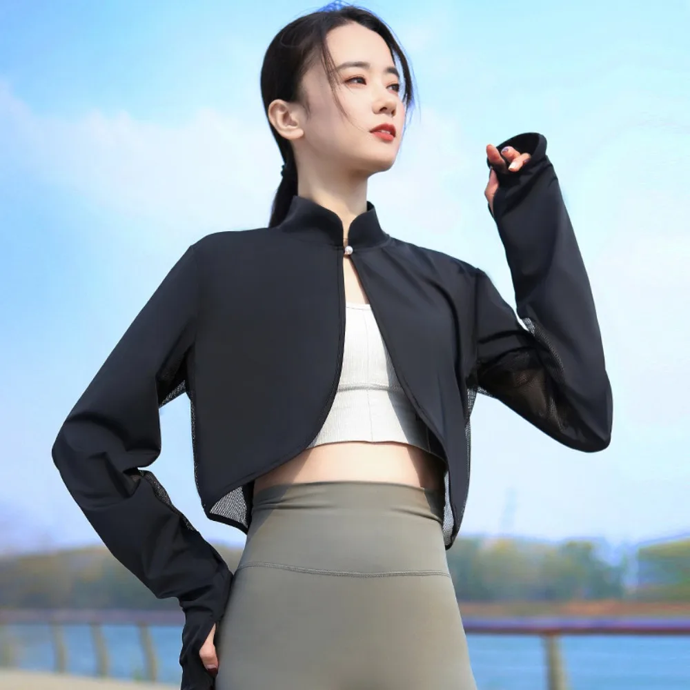 

New Solid Color Sunscreen Shawl Ice Silk Long Sleeve Thin Crop Top Thin Fabric Breathable Sunshade Cloak Summer Season