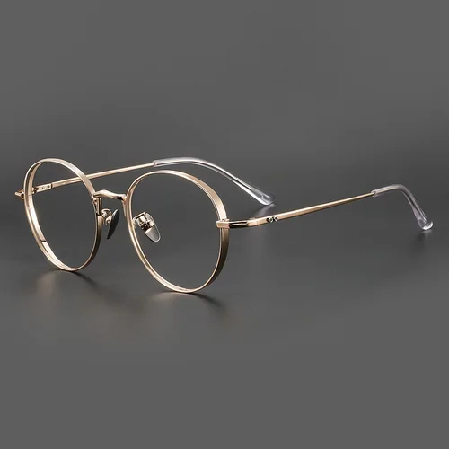 Imagen 2 del producto Gafas de moda FIRADA, gafas Retro de lujo de titanio puro, montura redonda cómoda para gafas graduadas para hombres y mujeres 30001-C
