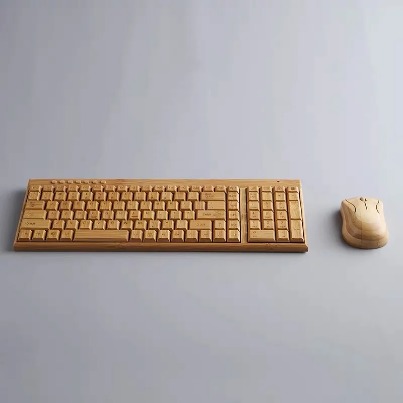 Bamboo Products, Wireless Keyboard and Mouse Set, Handcrafted Entirely by Hand