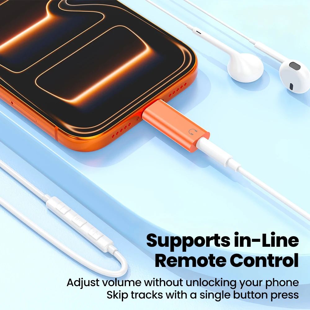 Type C to 3.5mm Audio Adapter/Adapter Cable in-Line Control Headphone Audio Cable DAC Digital Converter for iphone 15 16 17