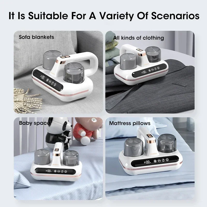 For Xiaomi 10000Pa UV New Mattress Vacuum Mite Remover Cordless Handheld Cleaner Suction For Home Cleaning Bed Pillows Sofa