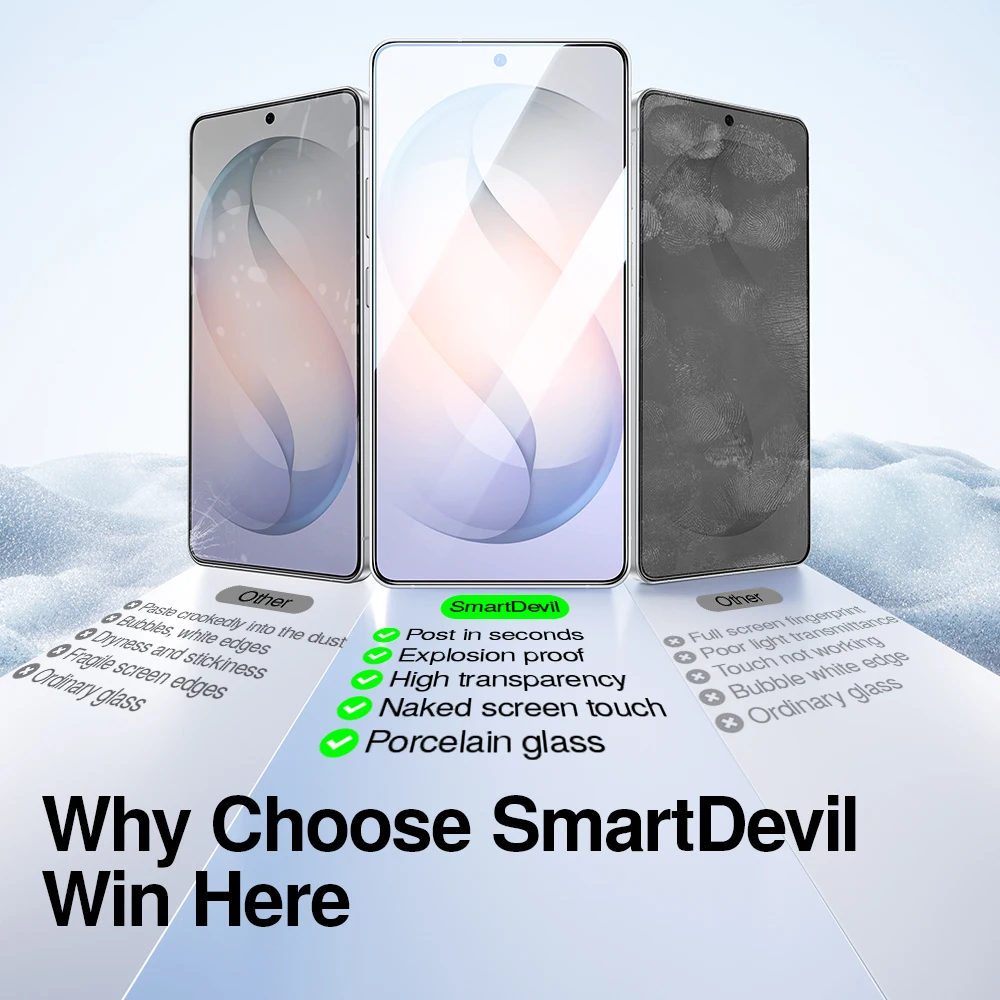

SmartDevil Screen Protector for Samsung S26 Ultra S26 Plus S26 Dust-free Box Tempered Glass Film Dust-proof Anti-fingerprint