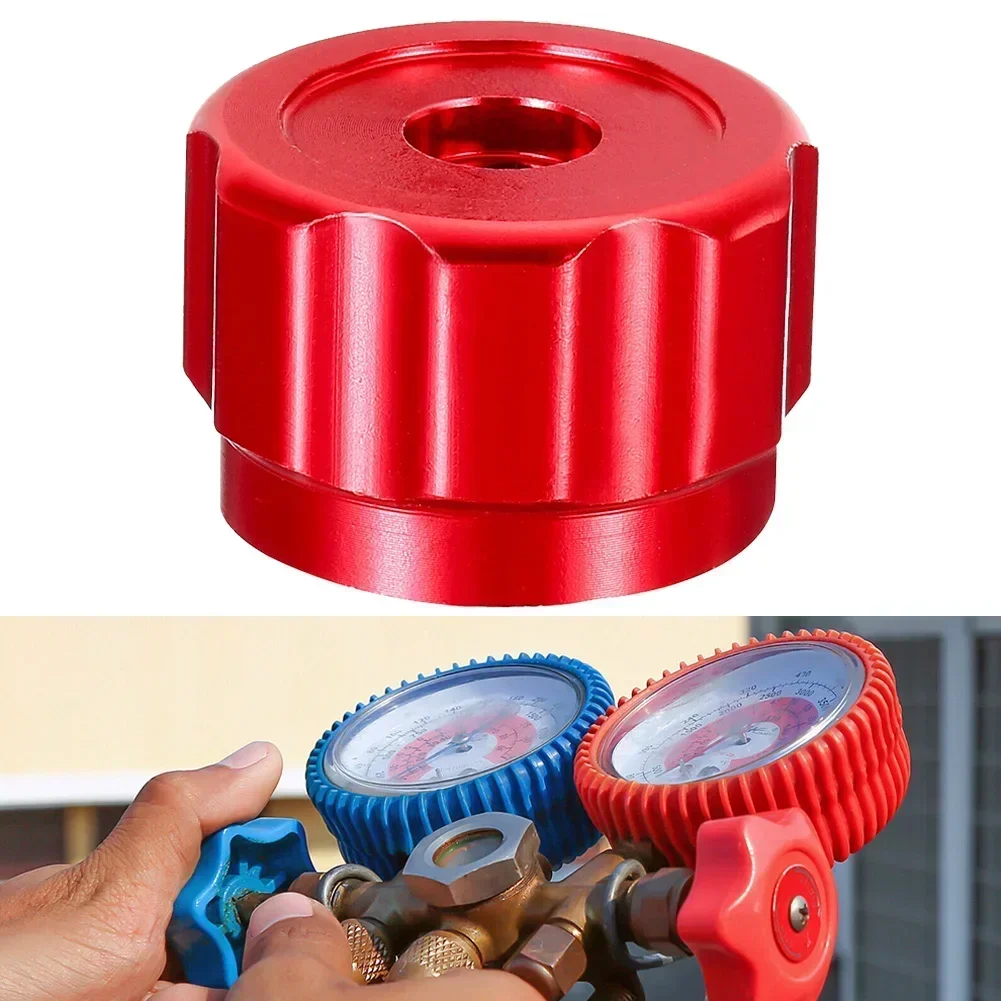 

Round Wheel Handle Aluminum Alloy Faucet Handles Manifold Gauges Knob Red For Manifold Instrument Air Conditioner Parts