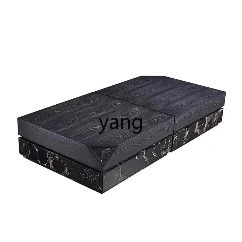 

CX minimalist rectangular medieval natural black rose marble coffee table