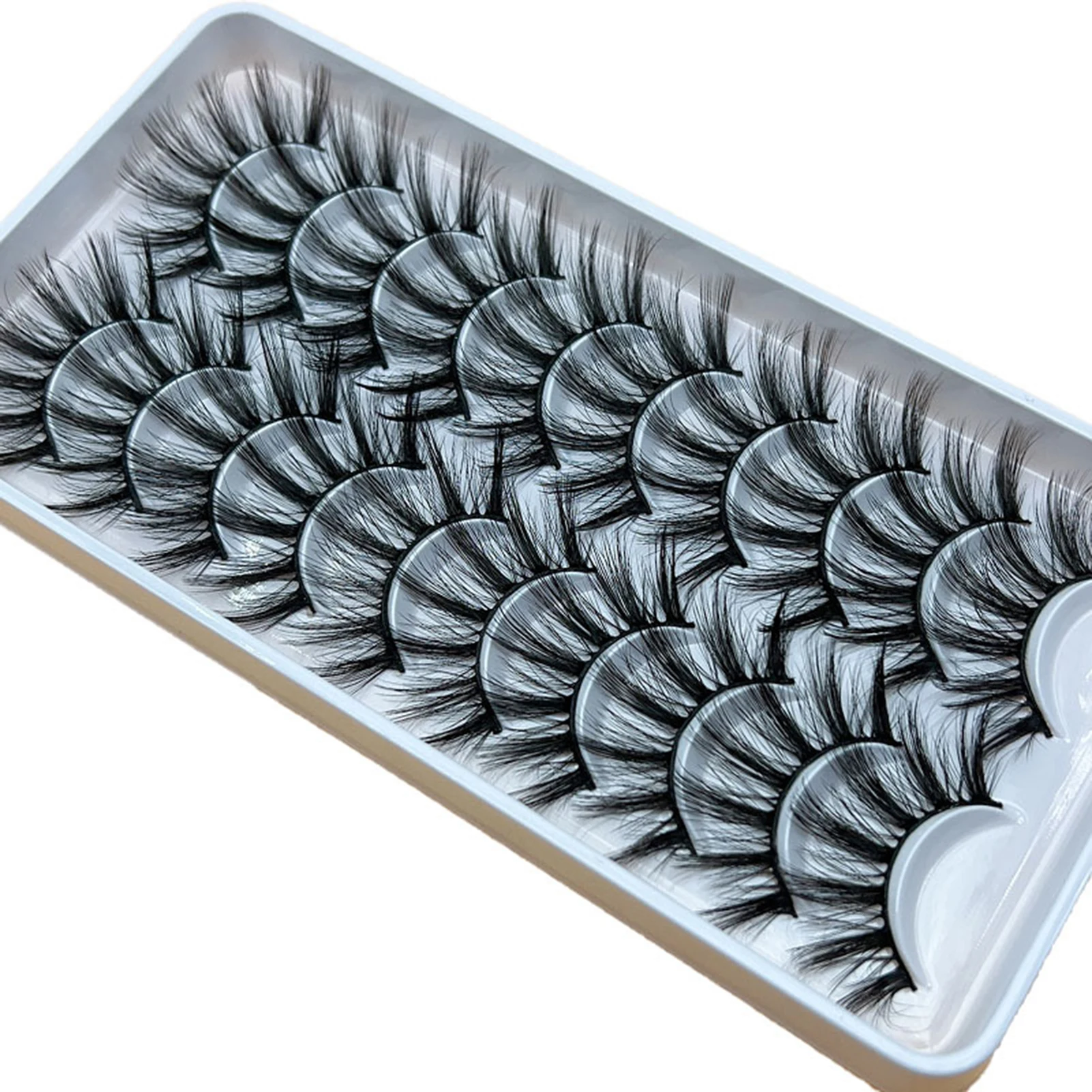 10 paia di ciglia finte americane arricciate e voluminose effetto naturale ispessimento estensione ciglia finte per ingrandire i tuoi occhi