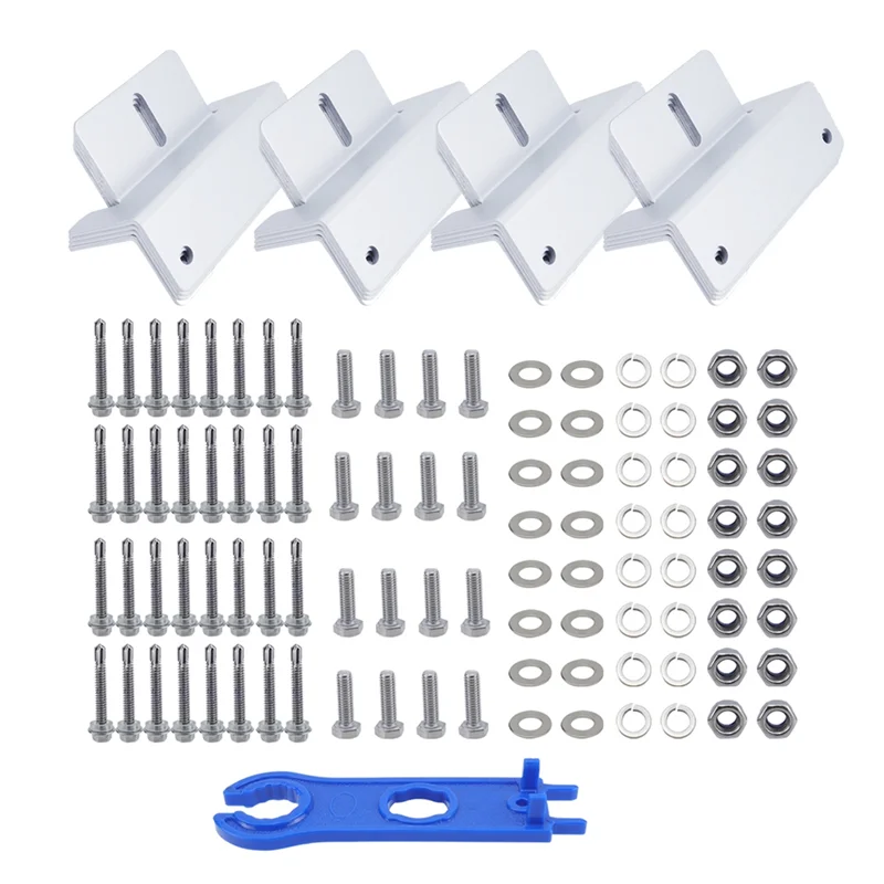 

T2-RV Yacht Solar Panel Mounting Z Bracket 16 Units Z-Shaped Bracket For Photovoltaic Panels For RV Roof Boat Off Grid