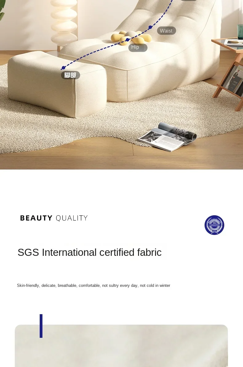 Small Apartment Fabric Sofa Living Room Bedroom Sofa Simple Modern Simple Cotton Linen Cream Style