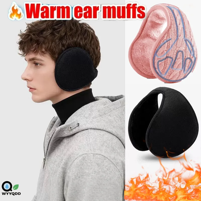 

Winter Ear Muffs for Men Women Fleece Ear Warmers for Cold Weather Running-Behind Foldable Adjustable Ear muffs