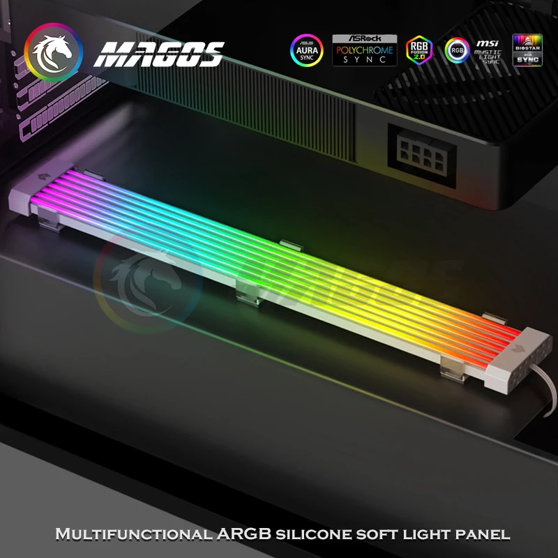 Coolmoon ARGB GPU Extension Cable 8PIN/24PIN MOBO Rainbow Case Lighting Strip PC MOD Gamer Refit