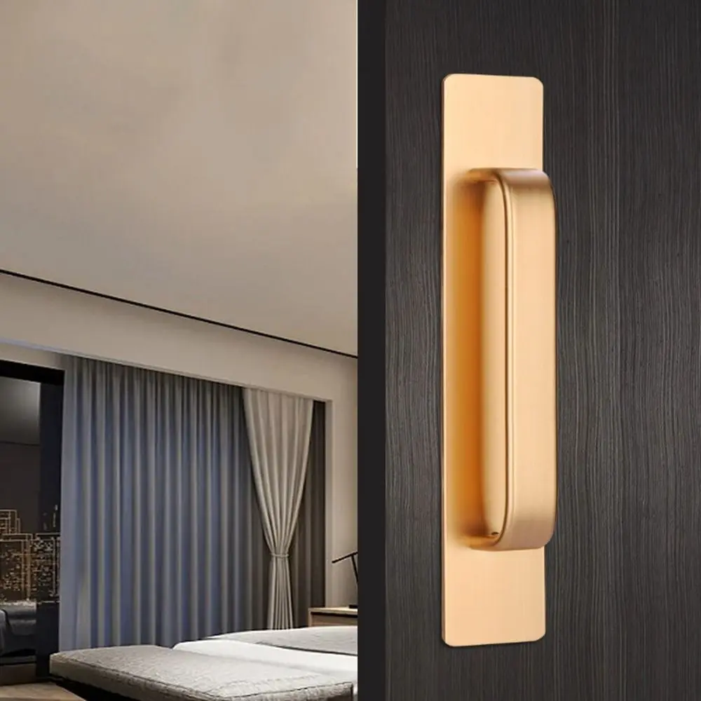 Sliding Barn Door Handle Pull Self-Adhesive Balcony Door Handle Aluminum Alloy Interior Door Furniture Handle Cabinet Hardware