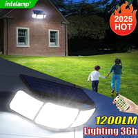 2025 1200LM High Power Solar Led Light Outdoor Powerful Outdoor Motion Sensor Solar Lamp Waterproof Garden Wall Yard Street Lamp