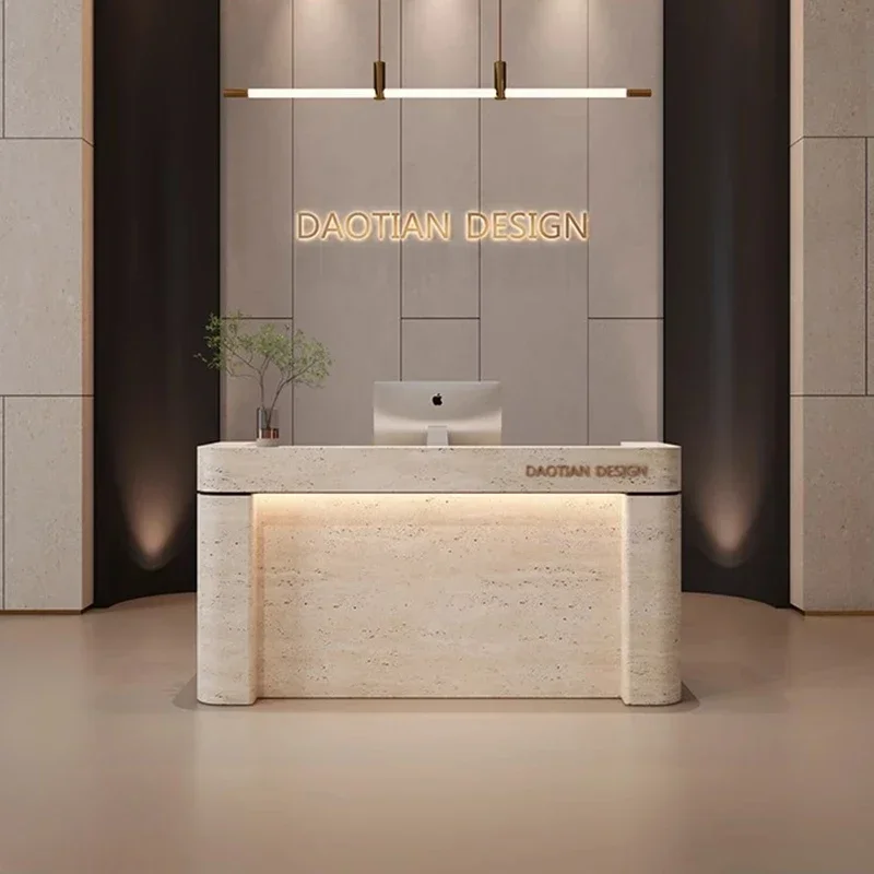 

Nordic Cream Style Reception Desks Modern Simple Groggery Vestibule Storage Beauty Salon Furniture Sportello Di Ricezione FYRD
