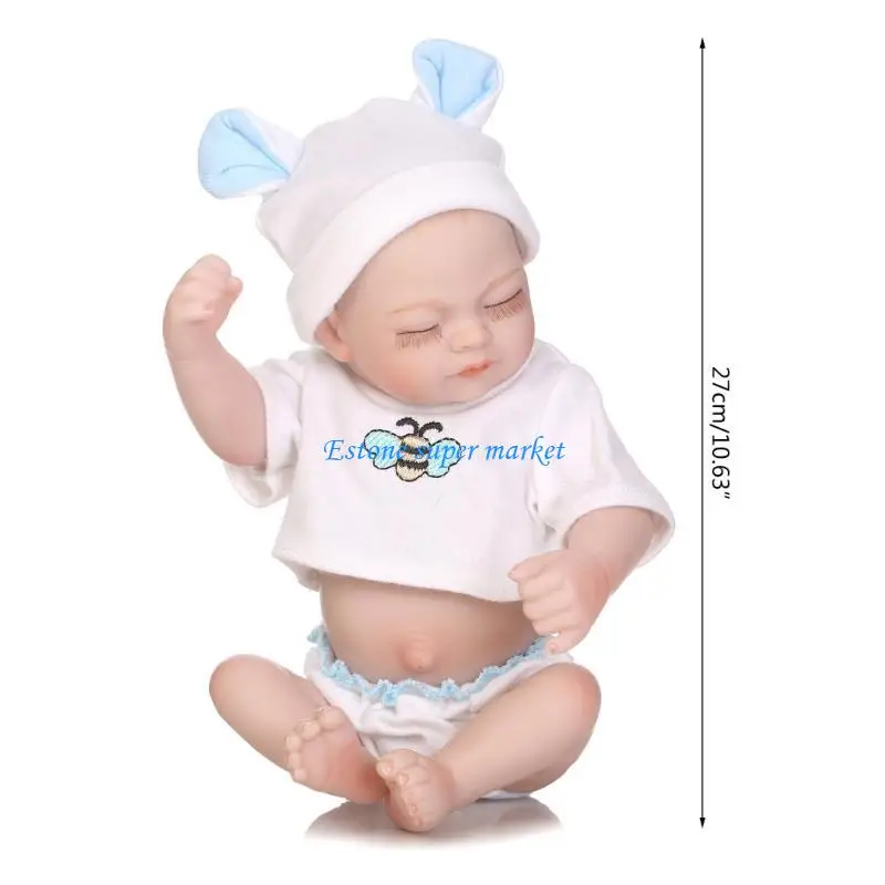 090B Reborns Śpiąca lalka dziewczynka z pieluchą i czepkiem Realistyczna lalka bobas dla dzieci