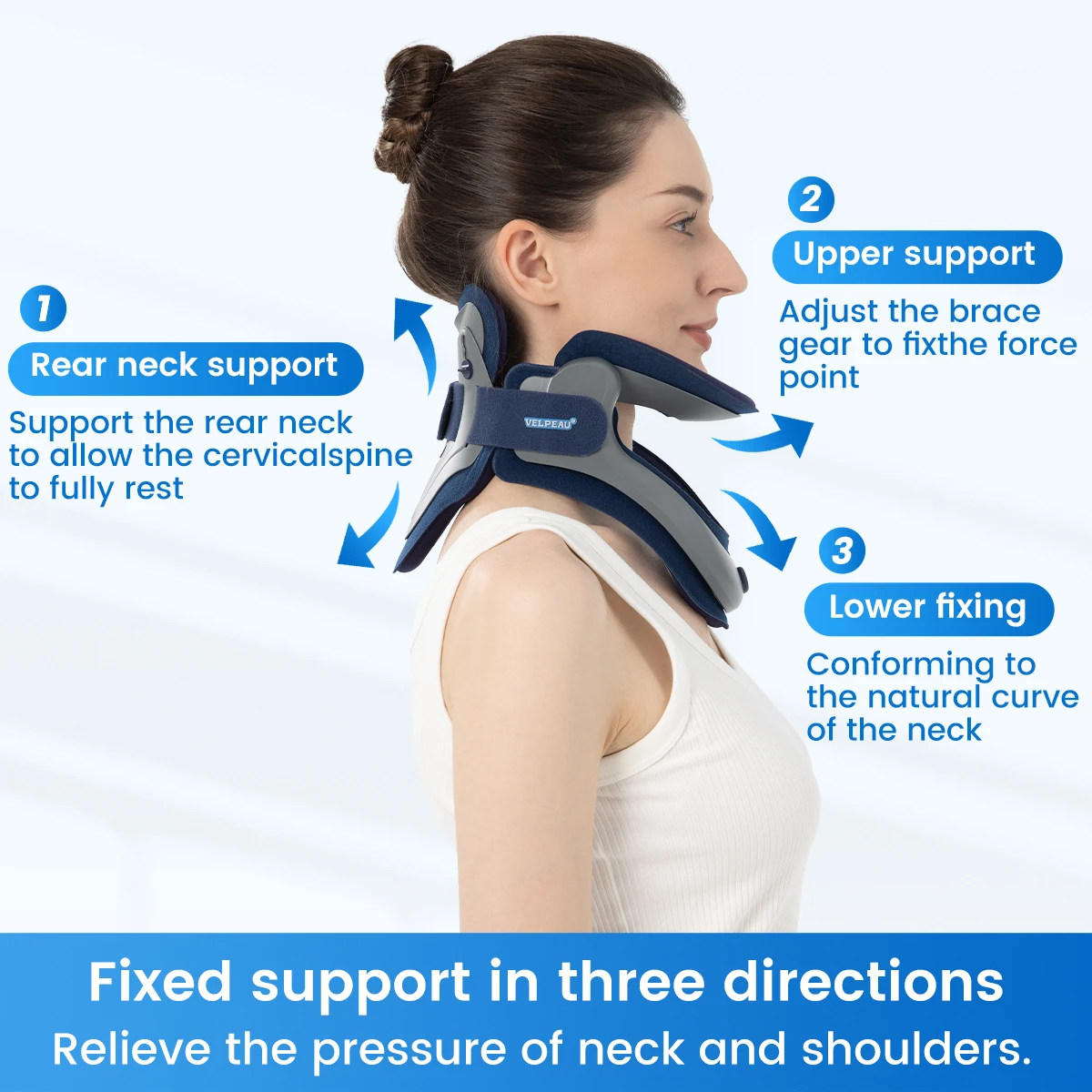 VELPEAU Cervical Traction Device Adjustable Neck Stretcher for Posture Correct and Decompression Neck Support for Men and Women