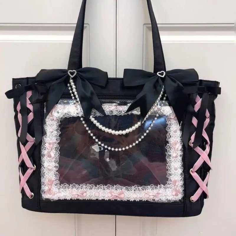 Lolita Perlen-Schleife Itabag DIY-Dekoration Gepäckanhänger Itabag Exquisite Dekorative Taschenkette Haarspangen Lolita Accessoires – Detail 6