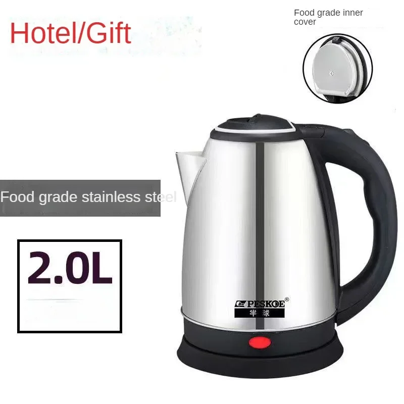 Bouilloire portable en acier inoxydable, cafetière, chauffe-eau, théière, mise hors tension automatique, 2L, 304 W, 1500