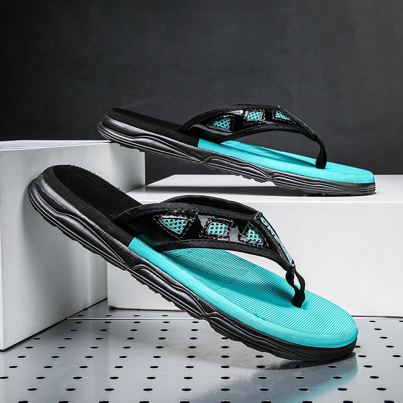 

YRZL Men's Casual Slippers Summer Outdoor Open Toe Beach Shoes Soft Bottom Comfortable Indoor Sandals Fashion Non Slip Breath