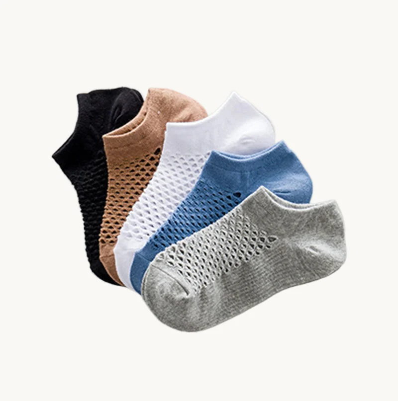 5/10 Pairs Fashion Set Male Breathable Boat Socks Mesh Men Comfortable Casual Ankle Ship Socks High Quaility Cotton Short Socks