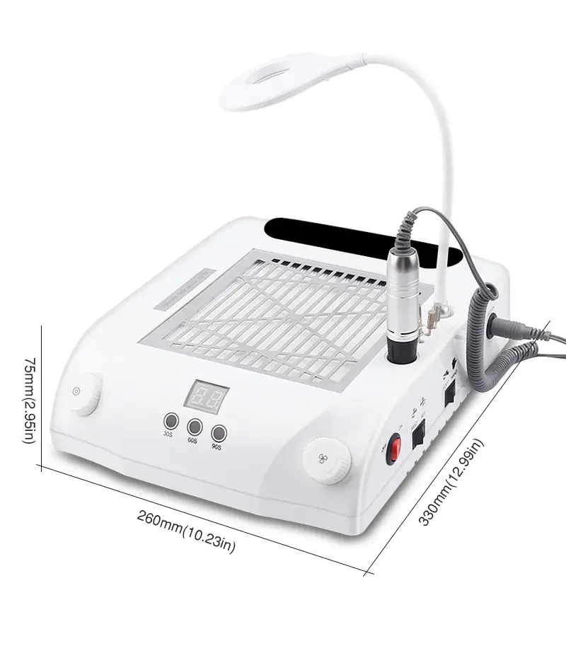 6 in 1 Nail Drill Machine Vacuum Cleaner  35000RPM Professional Uv Led Nail Table Lamp 48w for Nail Salon