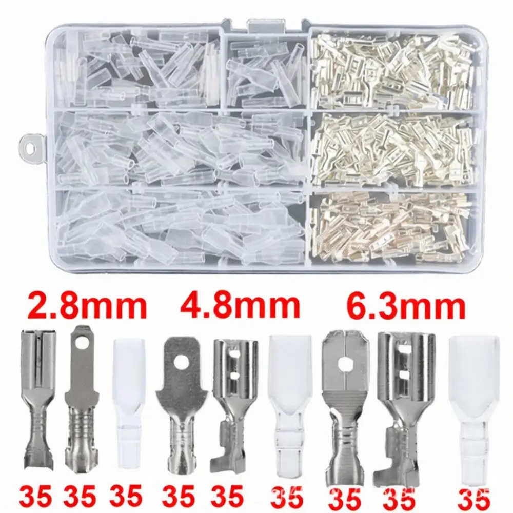 Gold Silver Spade Plug Socket Terminal Connector Kit Electrical Hardware Cold Press Industrial Wiring Assortment