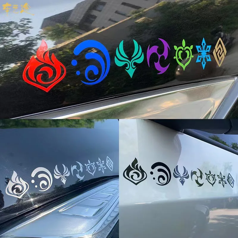 Genshin Impact Beelzebul Hu Tao Zhong Li Klee Popular Game Seven Elements Logo Creative Luggage Computer Waterproof Car Stickers