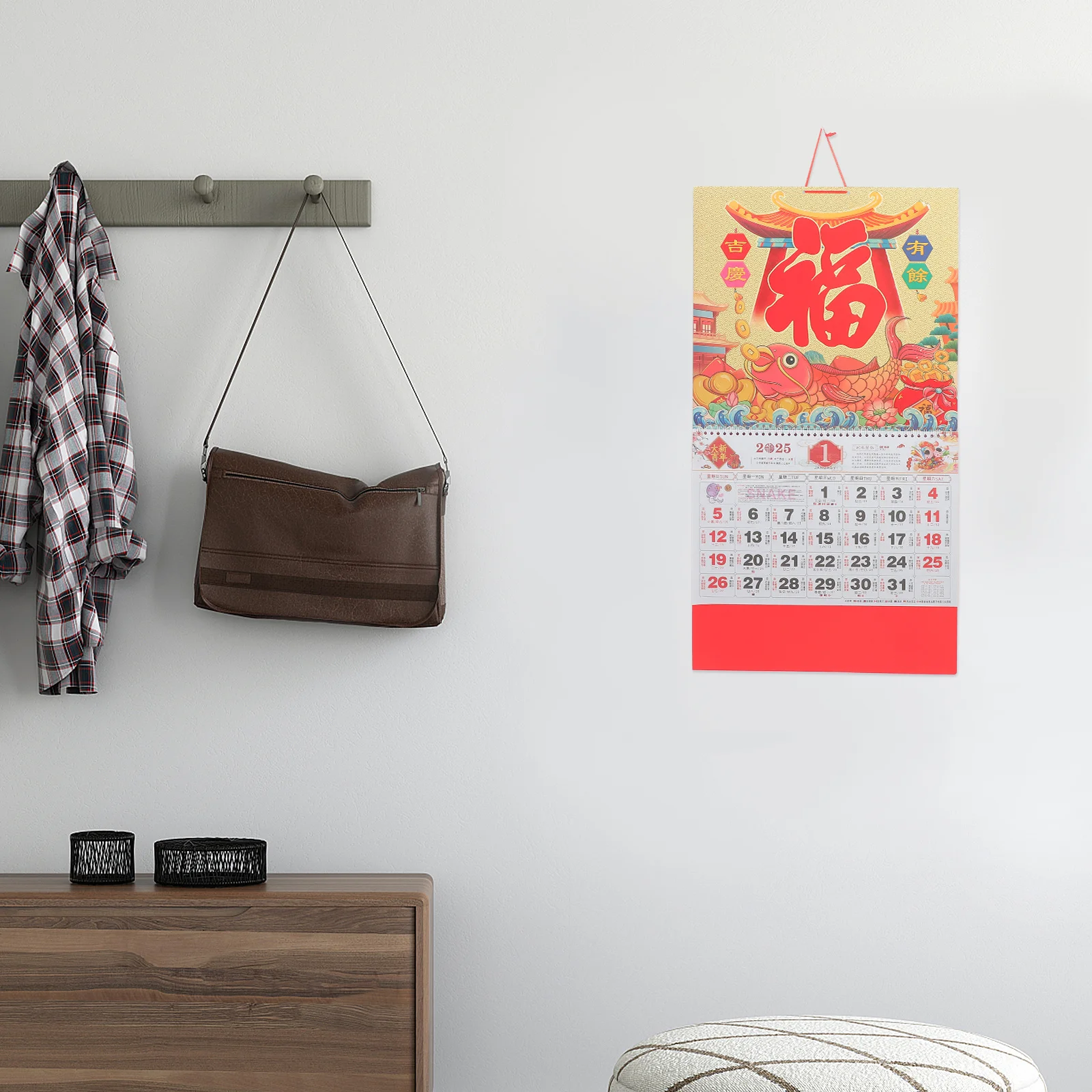 

Hanging Calendar Chinese Lunar Date Home Wall Year Traditional New Decorative Pendant