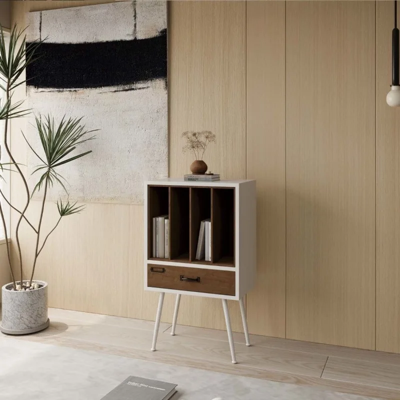 Librería medieval americana, mueble lateral para sofá, revista, registro vertical, archivo de oficina decorativo para TV