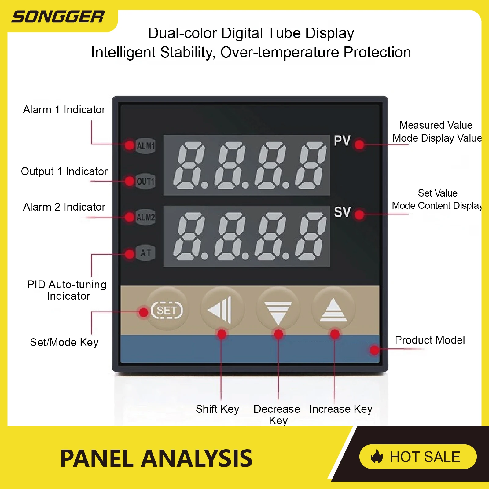 Digital Temp Thermostat REX-C100 C400 C700 C900 PID Temperature Controller with Solid State Relay Output