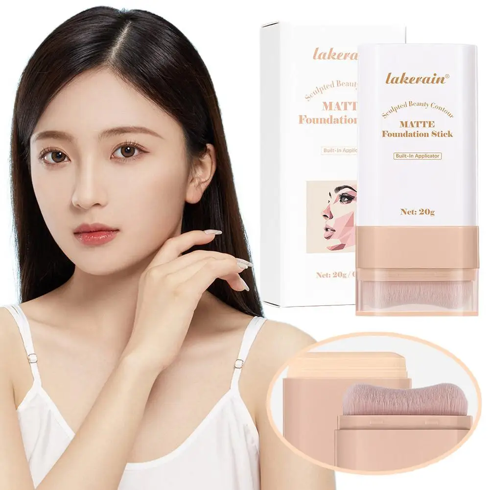 Foundation Stick Water Moist Light คอนซีลเลอร์รองพื้นไม่ทําเครื่องหมายติดทนนานผิวกระจ่างใสด้วยแปรงแต่งหน้า