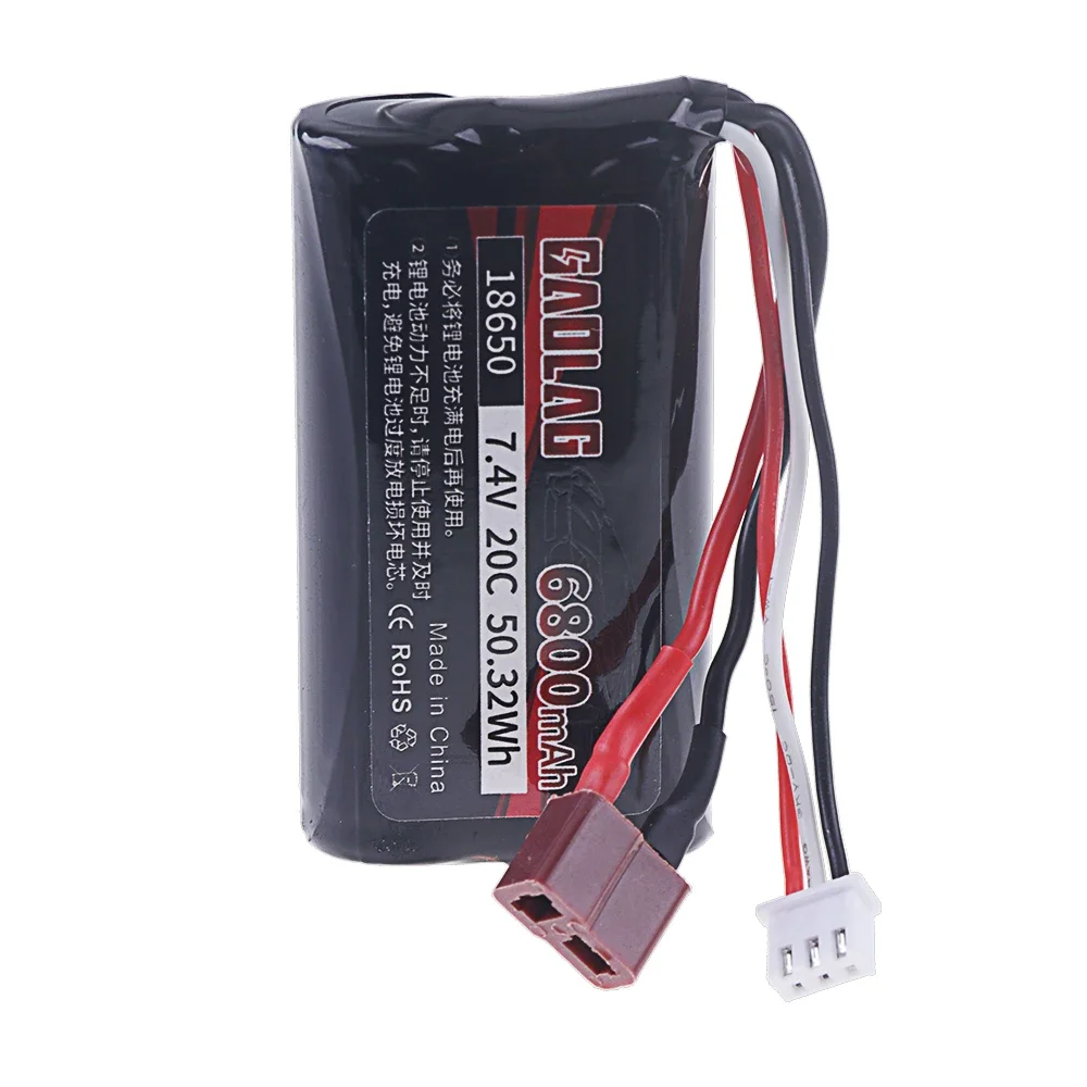 7.4V 6800mAh 18650 Lipo Battery for Wltoys 10428 /12428/12423 battery Waterproof and Fireproof RC Car Parts 2S For Wltoys 144001