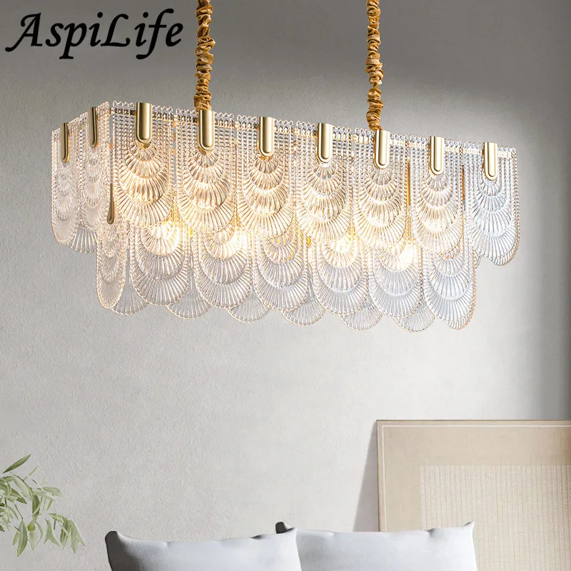 LED Crystal Glass Chandelier, Lâmpadas suspensas, Luzes pendentes, Fit para sala de estar, Quarto, Restaurante, Cozinha, Sala de jantar, Decoração do lar