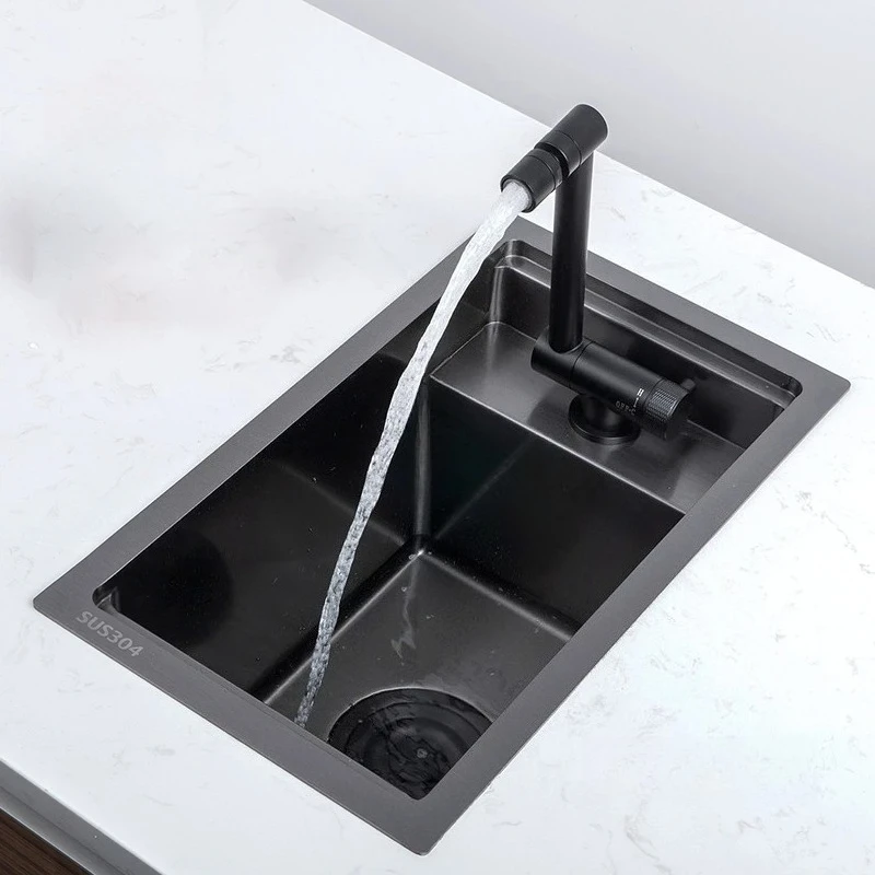 

Nano Black Kitchen Sinks Pantry Bar Mini Single Wash Basin Home Kitchen Accessories Creative Stainless Steel Hidden Washing Sink