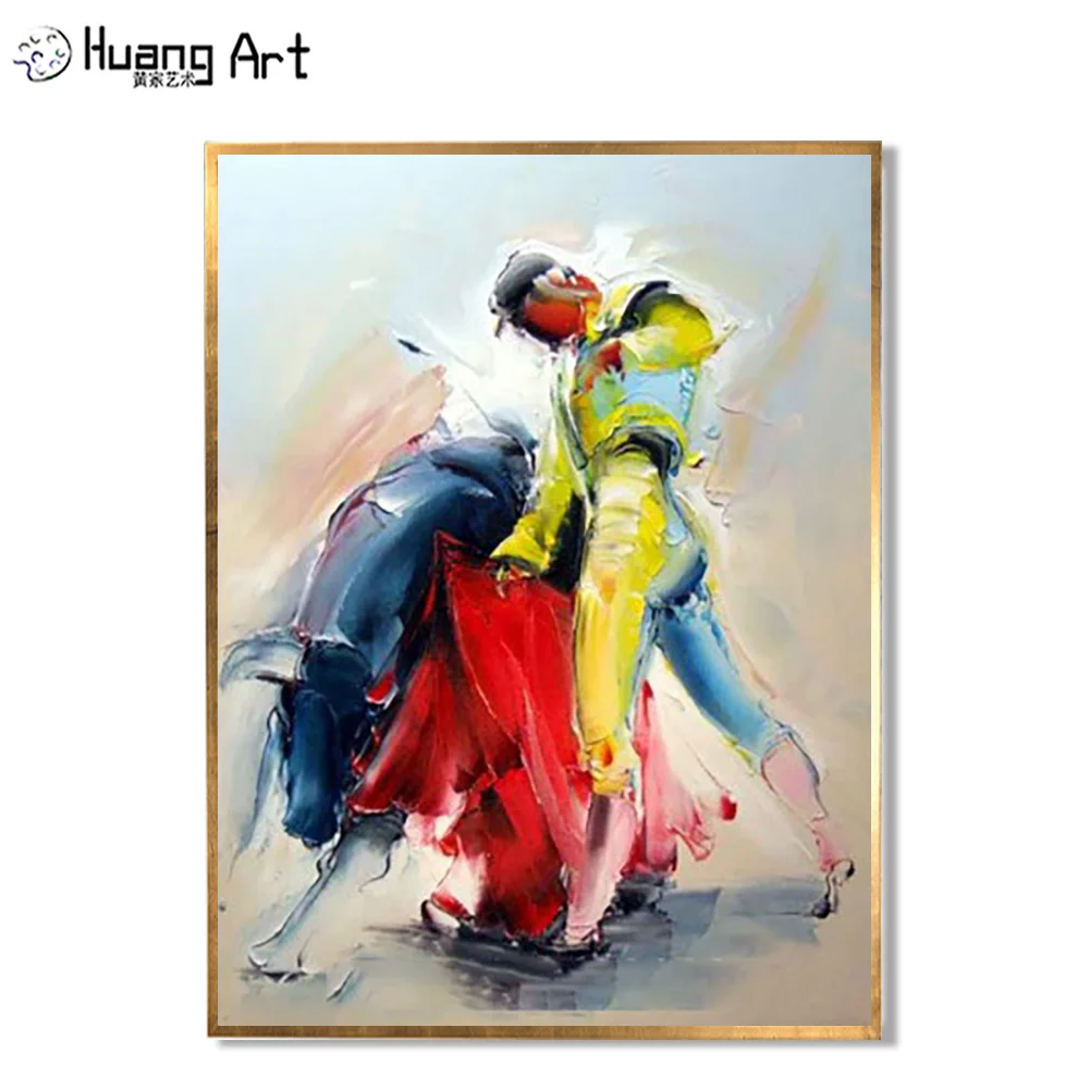 

Pure Handmade Bullfighting Oil painting for Wall Decor Home Decoration Canvas Painting Spanish Bullfighting Abstract Portrait