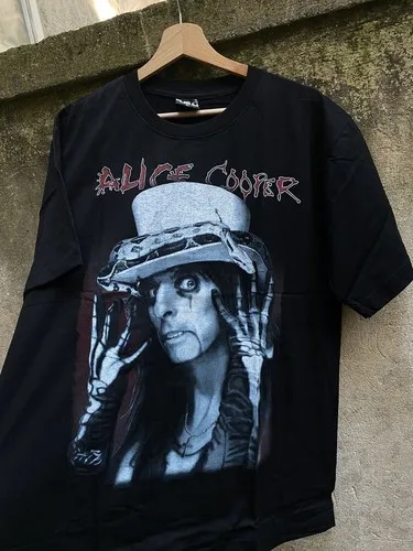 1990s Alice Cooper Basic Unisex T-Shirt Thick Cotton T-Shirt Remake Couple Top Casual and Comfortable Summer Preferred - view 3