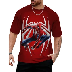 Summer Fashion Marvel Spider Man print Trend T Shirts For Men Casual 3D Print Tees Hip Hop Personality Round Neck Short Sleeve