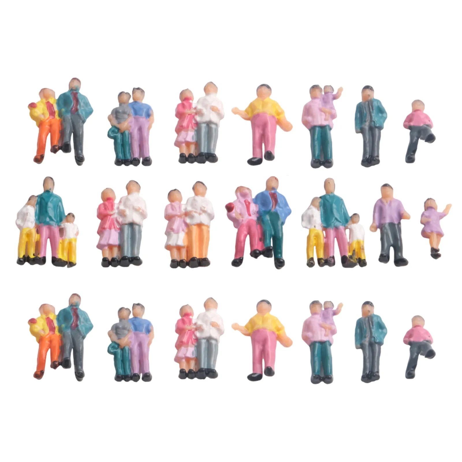 25Pcs Model Trains 1:87 Painted Figures HO TT Scale Standing People Assorted Poses Painted Figures Model People Passenger