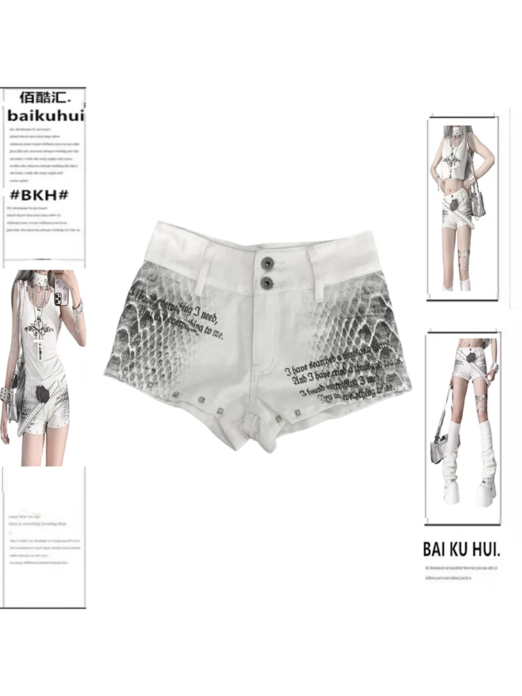 

Summer Women Goblin Core Dark Academia Low Rise Denim Shorts Y2k Jean Hot Pants Trashy Y2K Abi Japanese Cyber Punk Grunge Abi