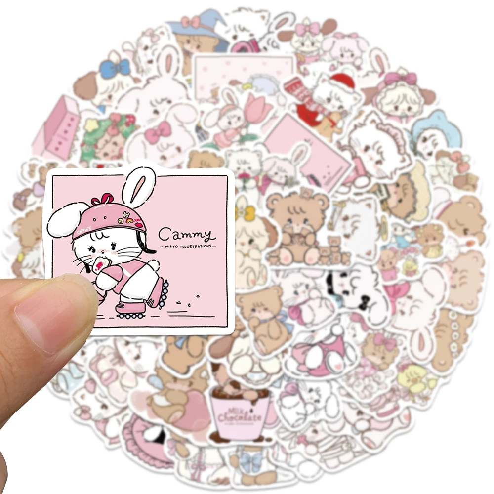 60pcs MIKKO Stickers Cute Cartoon Anime Decals For Kids Laptop Skateboards Guitar Luggage Phone Scrapbook Diary Stickers