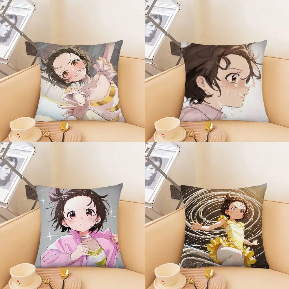 Yuitsuka Inori Anime Medalist Pillow Case Fashion Square Pillowcase Bedroom Sofa Room Ins Decoration Leisure