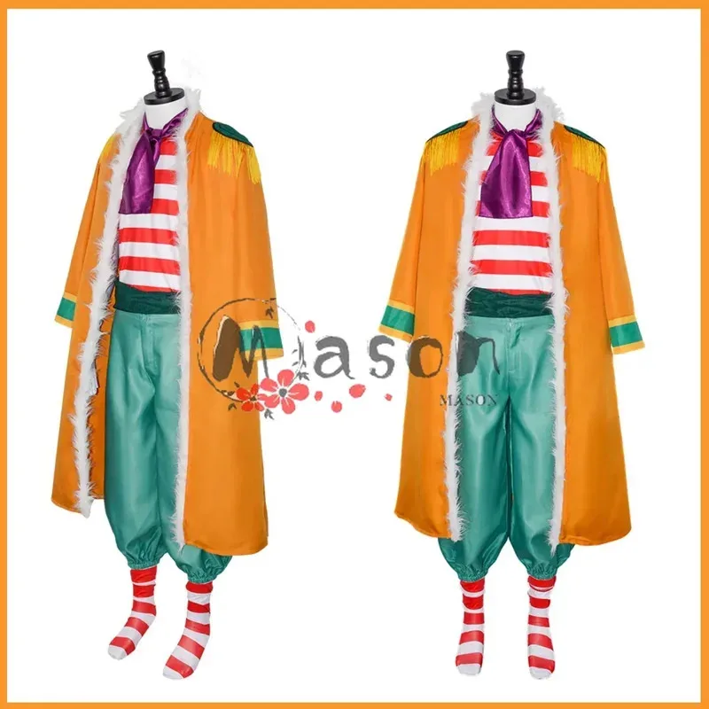 캔디 2025 애니메이션 버기 코스프레 의상 바나나 미 - 초파 과일 가발 모자 노란색 망토 스트라이프 티셔츠 신발 성인 남성 그리스도