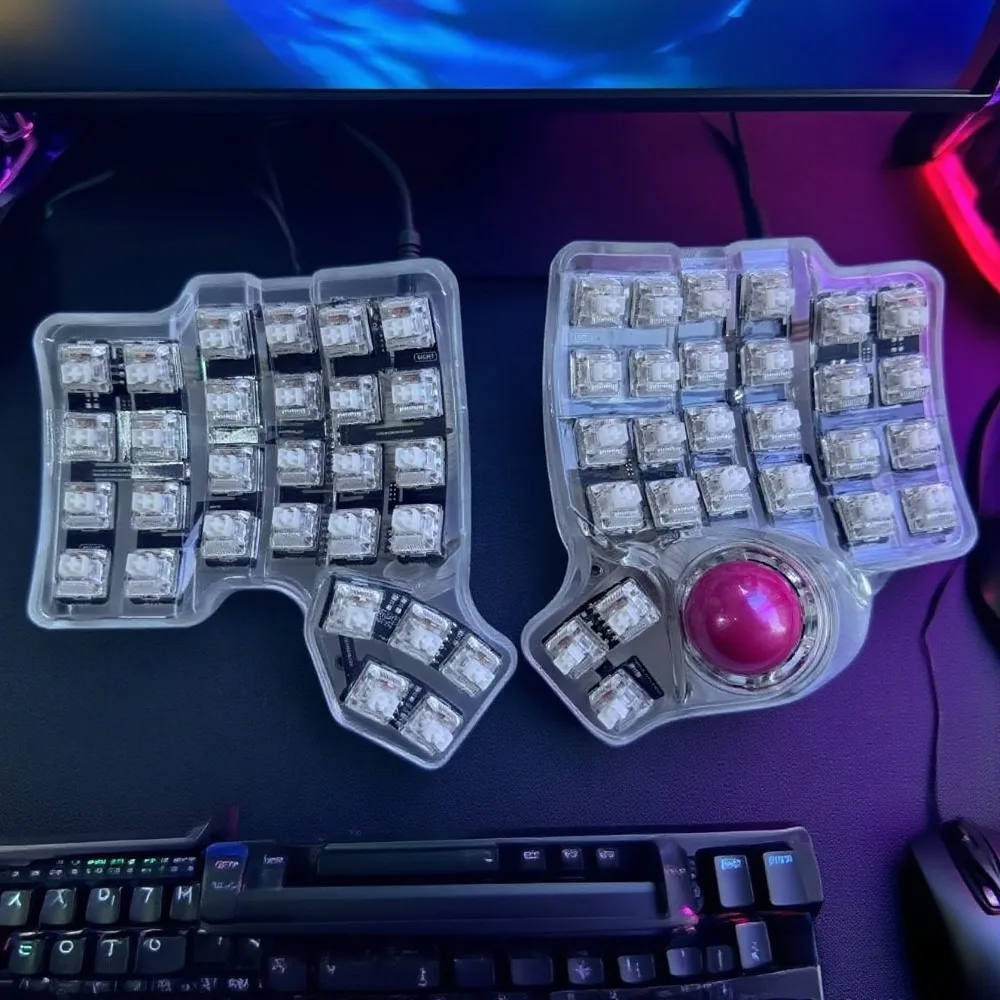 

Комплект разделенной клавиатуры Charybdis 4x6/3x6/3x5 Mini/nano, проводной сварочный переключатель, RGB-клавиатура, акриловый прозрачный корпус, игровая клавиатура